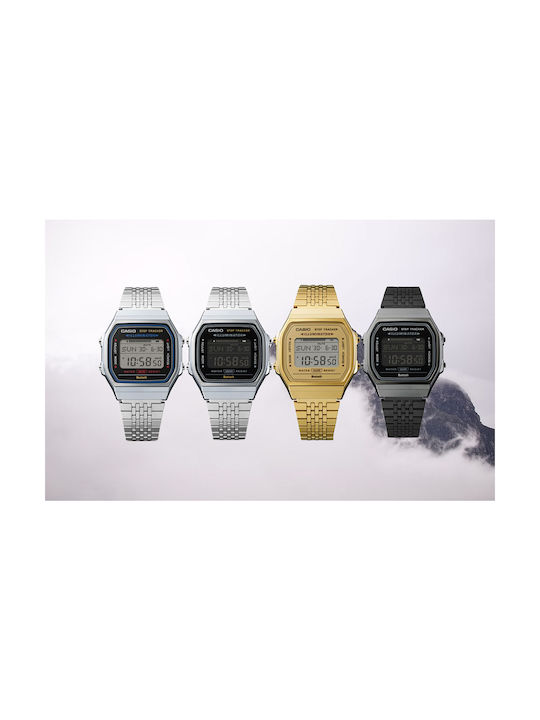 Casio Часовник Батерия с сребърен Метална Гривна