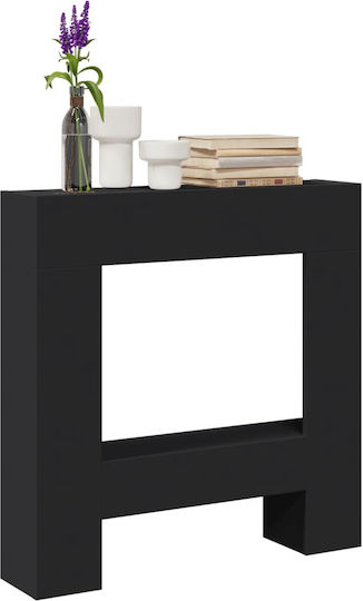 vidaXL Metallic Fireplace Screen with Panels 82x18x81cm Black