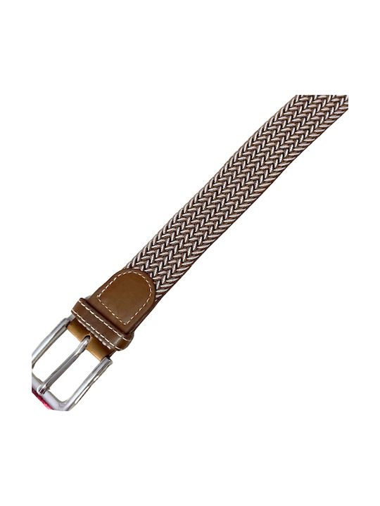 Breit Elastisch Herren Gürtel Gestrickt Braun
