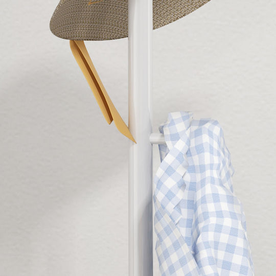 Homcom Freistehende Garderobe 6 Haken Stahlfuß Schieferweiß 837-508v00wt