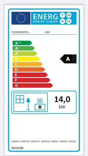 Thermosteel X30 Χαλύβδινη Ξυλόσομπα 14kW Κόκκινη