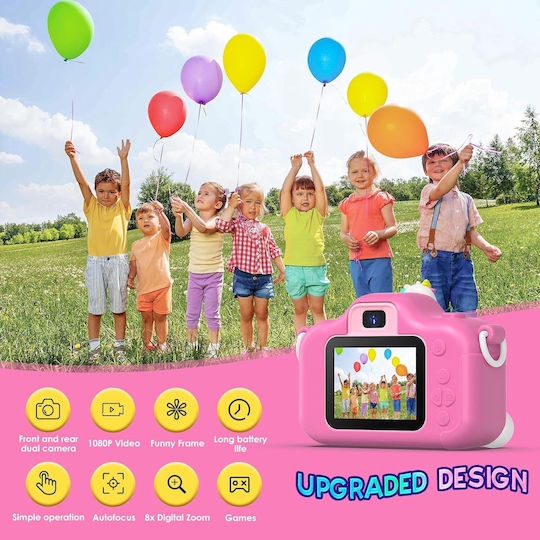 Unicorn Children's Camera Optical Zoom 8x Pink