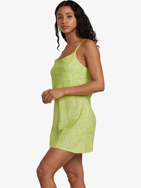 Sommer Mini Wickel Kleid Neon-Grün