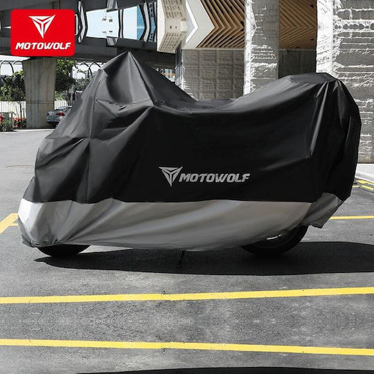 Motowolf 210d Motorcycle Cover Size 265x105x125 Waterproof Sun Wind Rain Protection Soft Interior