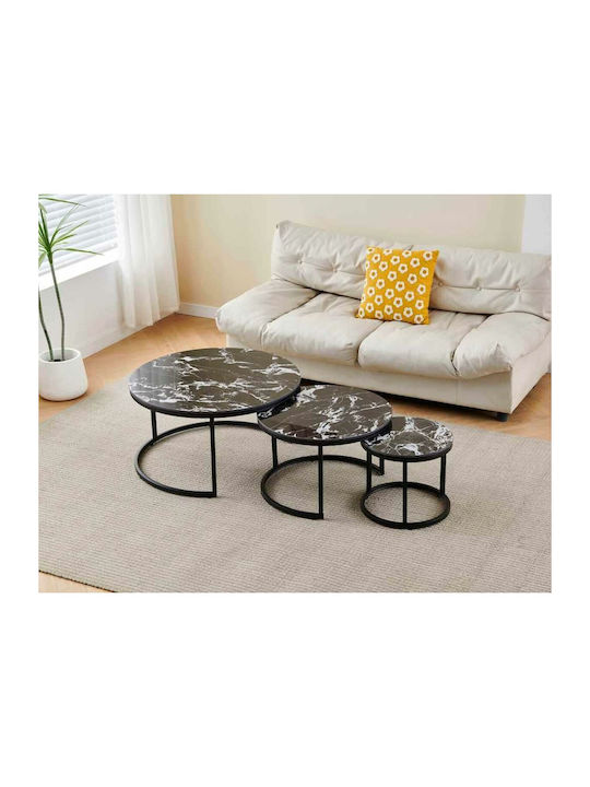 Round Coffee Table Metal Black W80xL80cm.