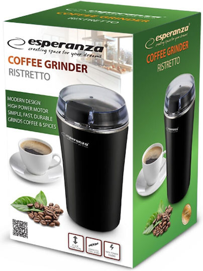 Esperanza Electric Coffee Grinder 160W for 70gr Beans Black