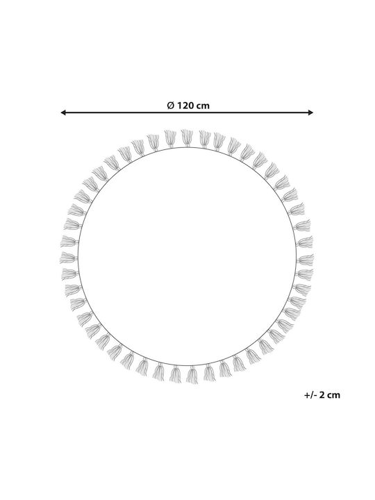 Beliani Χαλί Στρογγυλό Εκρού Φ120cm