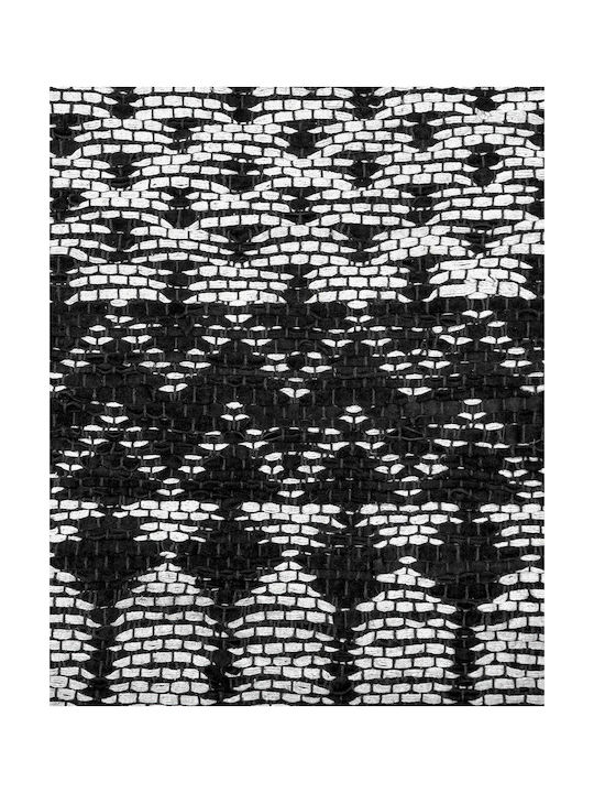 Beliani Χαλί Διάδρομος Δερμάτινο Μαύρο 80x150cm