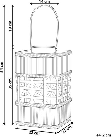 Beliani Wooden Lantern Beige