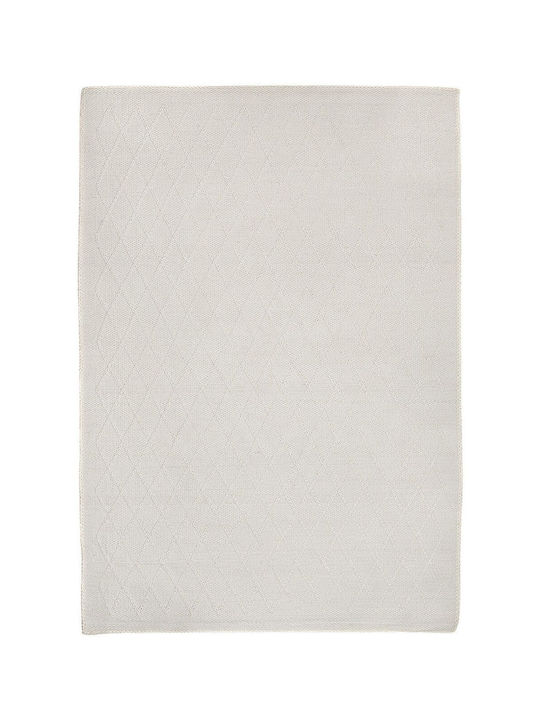 Beliani Χαλί Ορθογώνιο Μάλλινο Λευκό 160x230cm