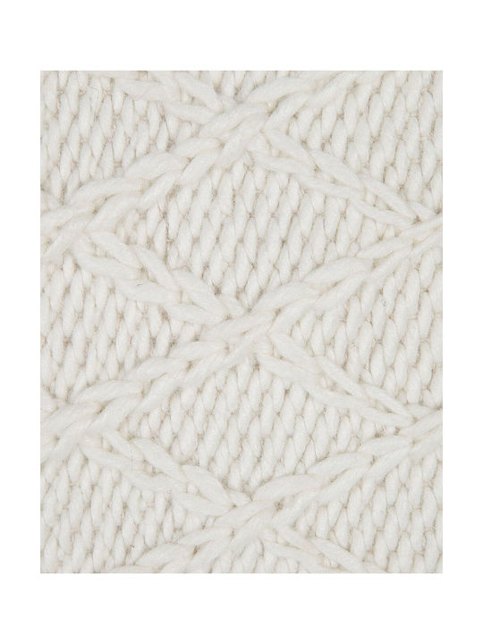 Beliani Χαλί Ορθογώνιο Μάλλινο Λευκό 160x230cm