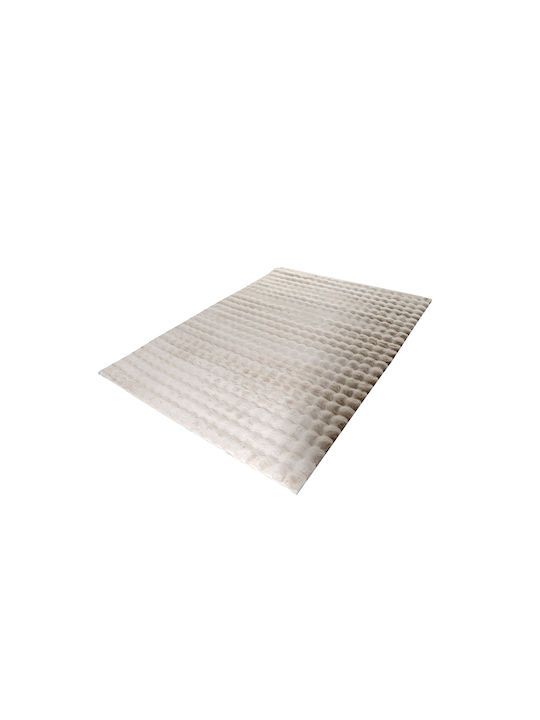 Tzikas Carpets Fuzzy 26164-060 Anti-slip Rug Rectangular Shaggy Furry Ecru