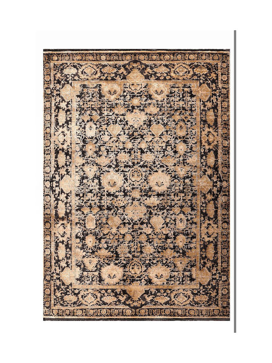 Tzikas Carpets 00153 Χειροποίητο Χαλί Ορθογώνιο με Κρόσια Μπεζ-καφέ-γκρι-χρυσό