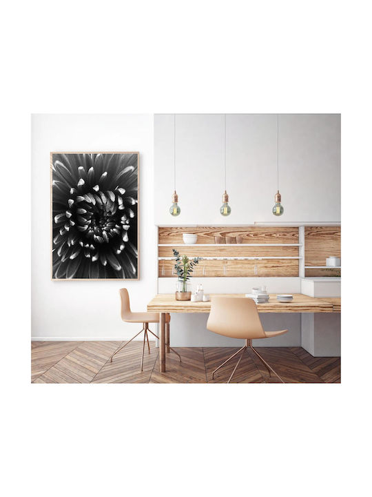 Abstract Black White Flower Painting 40x65