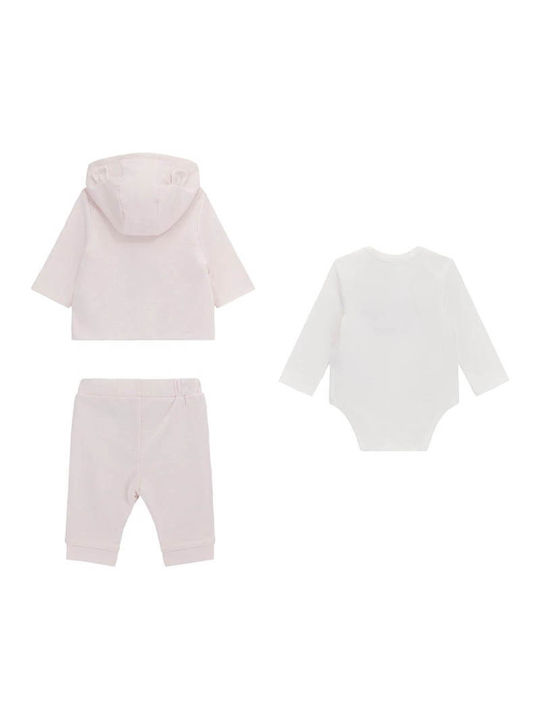 Guess Ζακέτα Baby Bodysuit Set with Pants Soft Pink