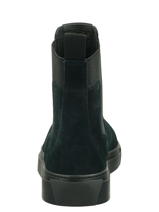Julice Leder Damen Chelsea Stiefeletten Schwarz