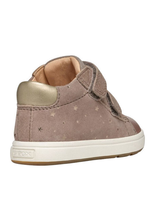 B Biglia Anatomical Leather Kids Boots with Velcro Beige