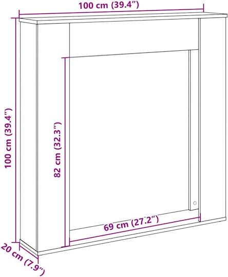 vidaXL Μεταλλικό Προστατευτικό Τζακιού 100x20x100cm