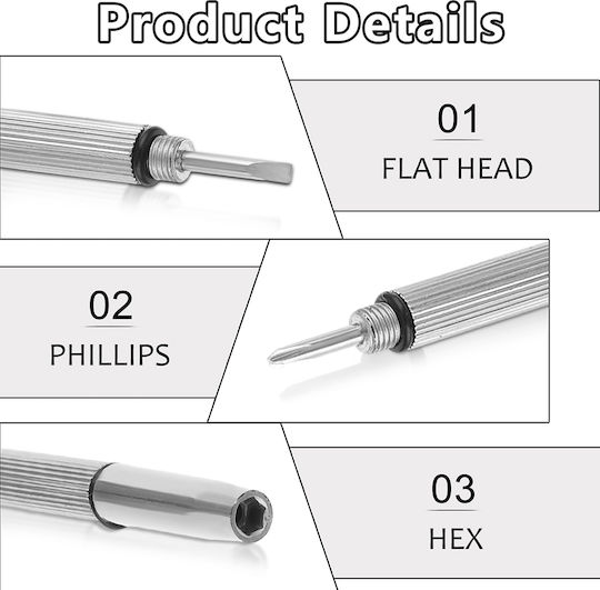 Techsuit Eyeglass Repair Screwdriver 6 X 0.5cm + 20 Silicone Nose Pads Techsuit St1 Silver 5949419156197