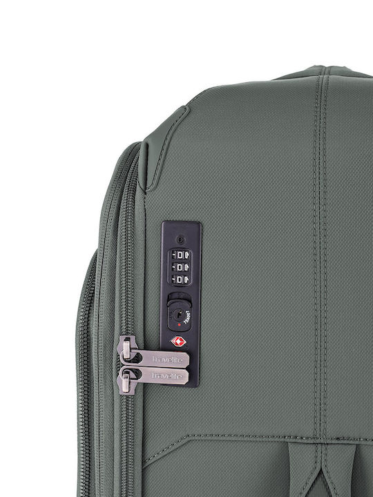 Medium Expandable Suitcase Travelite Priima Olive
