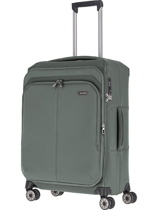 Medium Expandable Suitcase Travelite Priima Olive