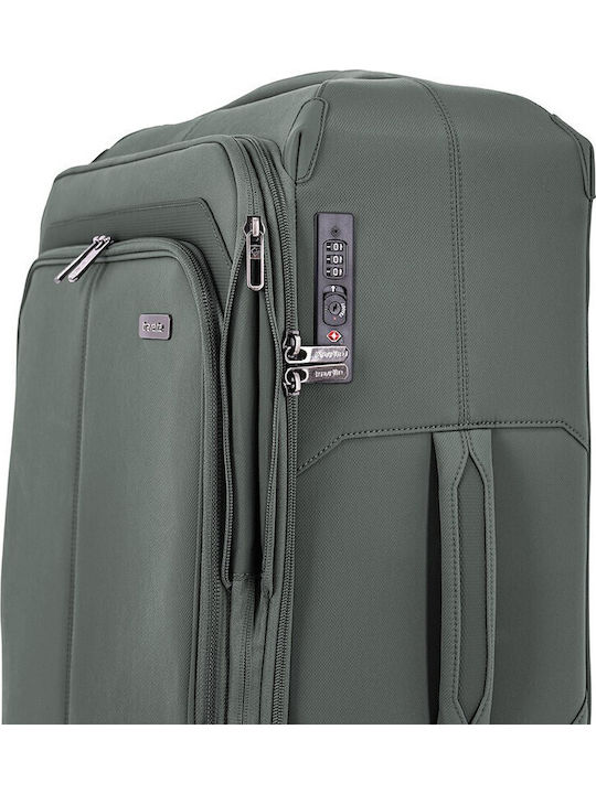 Medium Expandable Suitcase Travelite Priima Olive