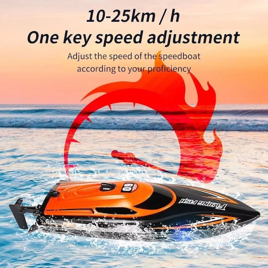 Iuni Hj812 Remote Control Boat Rc Racing Speed Boat Drift Speed 25 Km H 2.4ghz Orange