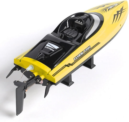 Iuni Hj811 Радиоуправляема лодка RC състезателна скоростна лодка дрифт скорост 25 км/ч 2.4GHz жълта