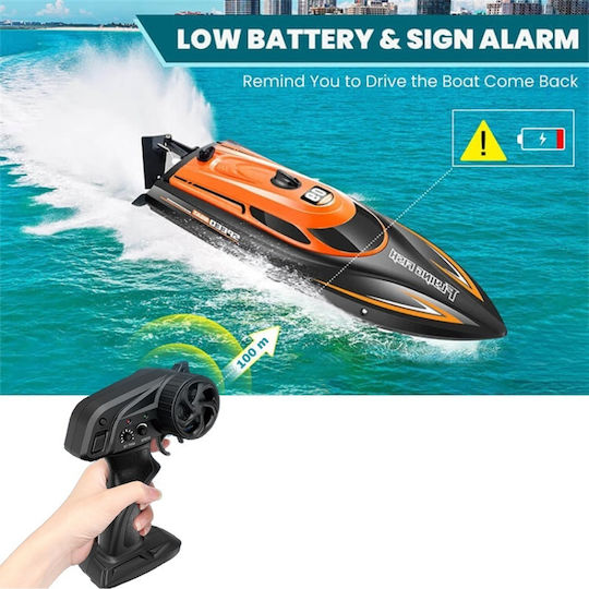 Iuni Hj812 Remote Control Boat Rc Racing Speed Boat Drift Speed 25 Km H 2.4ghz Orange