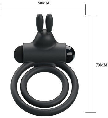Pretty Love Osmond Silicone Rechargeable Cockring Δονούμενο Δαχτυλίδι Πέους Σιλικόνης Μαύρο