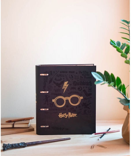Harry Potter A4 Binder 4 Rings Elastic Band