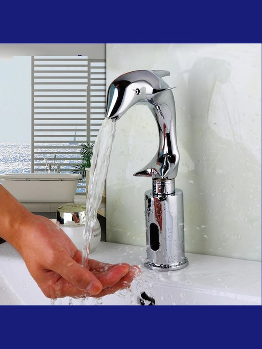 Mixing Sink Faucet with Photocell Sensor Silver DQ44TGMBM Mixing Sink Faucet with Photocell Sensor Silver DQ44TGMBM