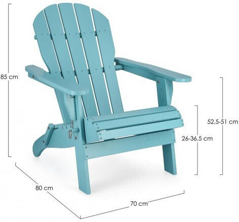 Outdoor Armchair Wooden Filadelfia Light Blue 70x80x85cm