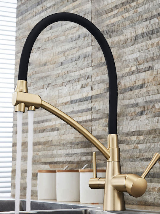 Kitchen Faucet Counter Gold