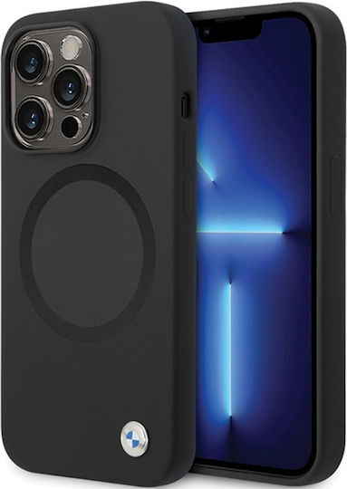 BMW Umschlag Rückseite Silikon Schwarz (Apple iPhone 14 Pro)