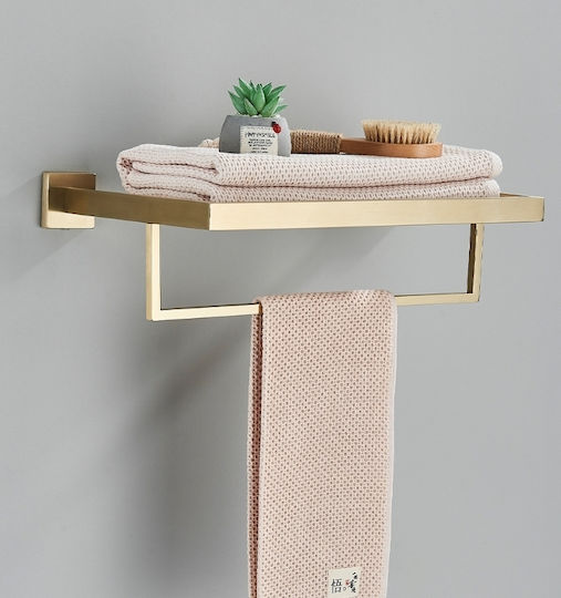 Single Wall-Mounted Bathroom Shelf Unit ​40x40cm Gold