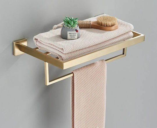 Single Wall-Mounted Bathroom Shelf Unit ​40x40cm Gold