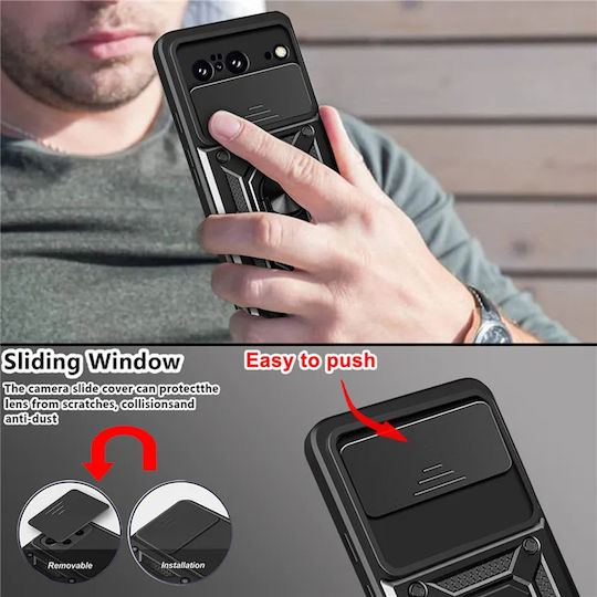 Techsuit Camshield Back Cover Silicone / Plastic Black (Google Pixel 8a)