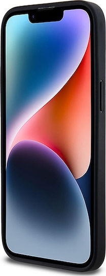 Carcasă Dkny din piele PU cu model repetitiv și logo suprapus Magsafe pentru iPhone 13 Pro, negru