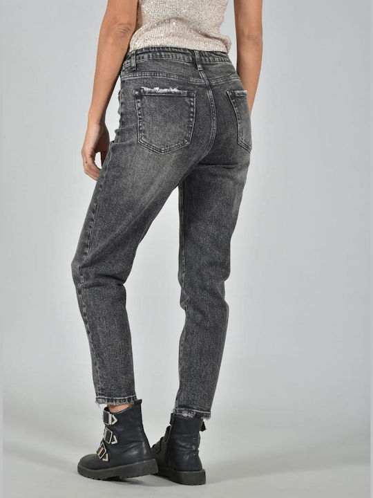 Belle Femme Women's Jean Trousers in Boyfriend Fit Dark grey