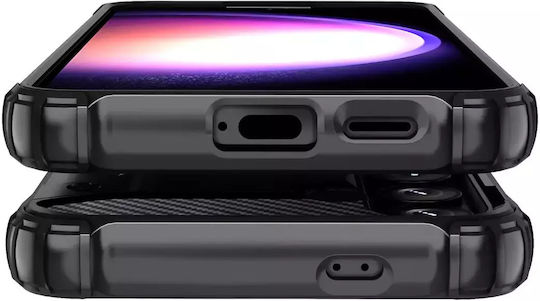 Hurtel Back Cover Σιλικόνης / Πλαστικό Σετ με Τζαμάκι Μαύρο (Samsung S24)