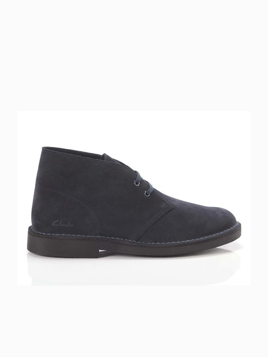 Clarks Δερμάτινα Μπλε Ανδρικά Μποτάκια