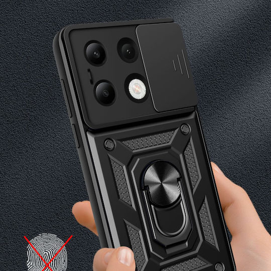 Techsuit Techsuit Camshield Задна корица Пластмаса / Силикон Черен (Redmi Note 13 4G)