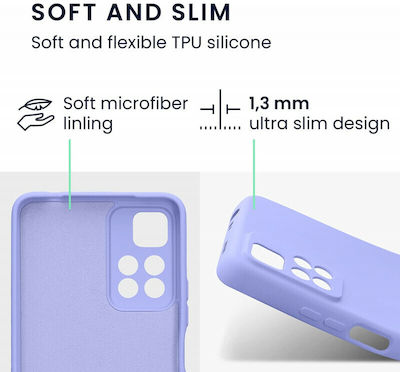 KWmobile Flexible Rubber Silicone Back Cover Light Lavender (Redmi Note 11 Pro+ 5G)