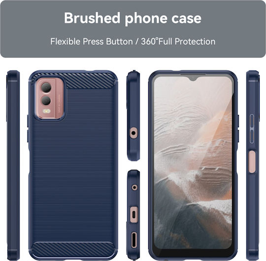 Techsuit Carbon Back Cover Silicone Blue (Nokia C32)