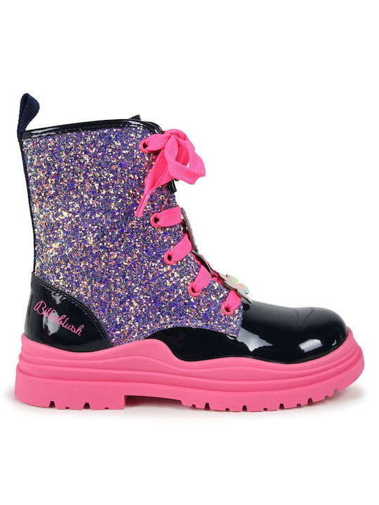 Billieblush Kids Boots from Patent Leather with Zipper Blue