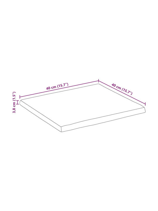 vidaXL Table Surface made of Solid Wood Mango 40x40x3.8cm 370678 1pcs