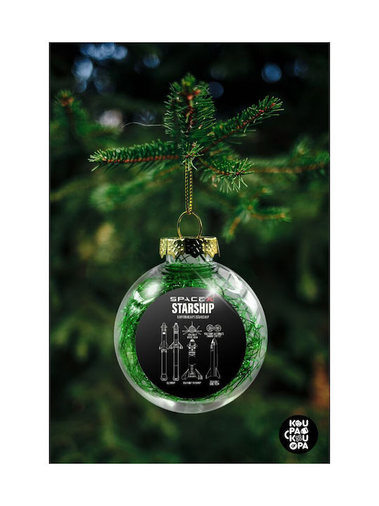 Koupakoupa Space X Weihnachtshänger Kugel Ornament Plastik Durchsichtig 8cm