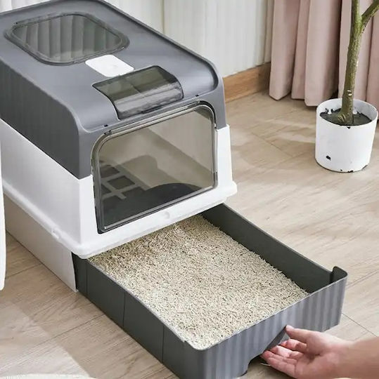 Katzentoilette Geschlossen mit Filter Schwarz L35 x B48 x H36cm