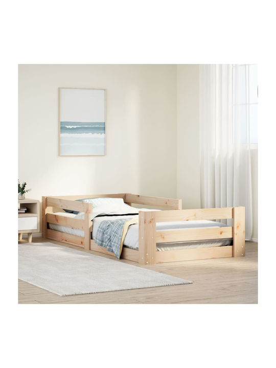 vidaXL Babybett Braun mit Matratze 70x140cm